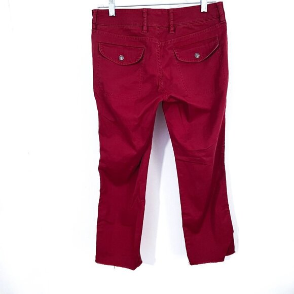 Gap Stretch raw hem ankle cranberry red jean pants size 4 - Picture 3 of 11